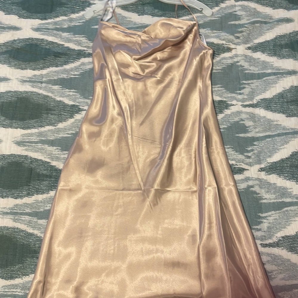 David’s Bridal Midi Cowl Neck Slip Dress
